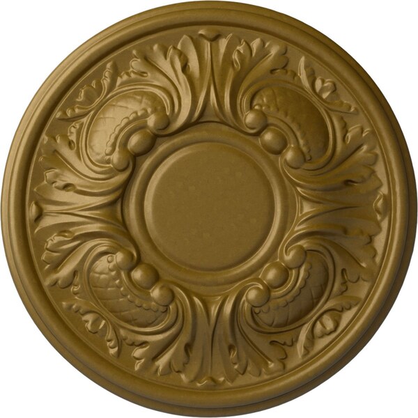 Ekena Millwork Wakefield Ceiling Medallion (Fits Canopies up to 3 5/8"), Hand-Painted Gold, 11 3/4"OD x 1 1/4"P CM11WAGLS - main